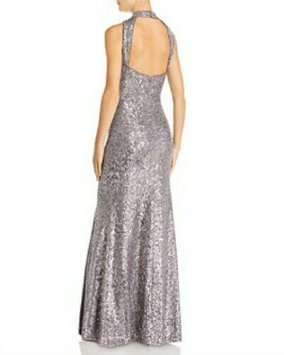 Fit and Flare Cold Shoulder Sequin Gown With Side Split - Solo Stylez