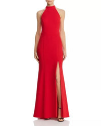 Fluted Crepe Gown With Side Split - Solo Stylez
