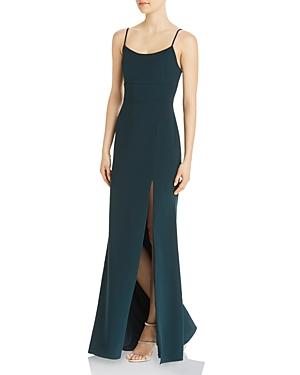 Green Solid Spaghetti Strap Square Neck Full-Length Evening Dress - Solo Stylez