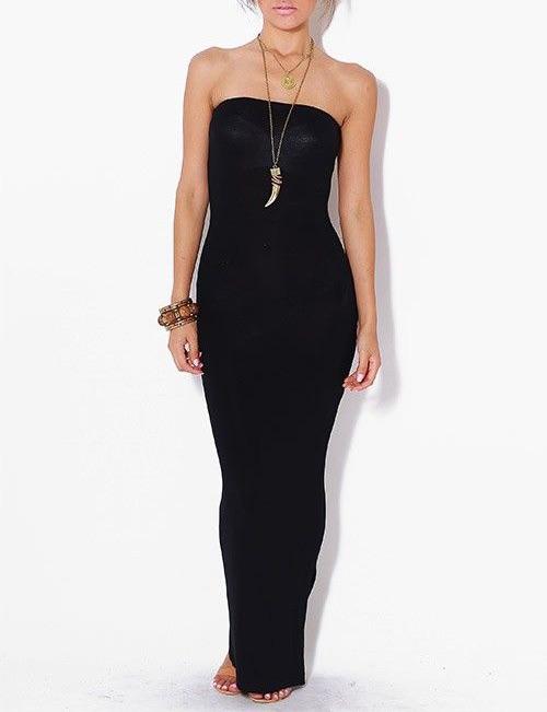 Minimal Bardot Bodycon Maxi - Solo Stylez