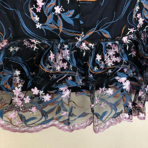 Navy Floral Spring Bloom Tiered Embroidered Skirt Size 8 Solo Stylez Navy Floral Spring Bloom Tiered Embroidered Skirt Size 8 Solo Stylez