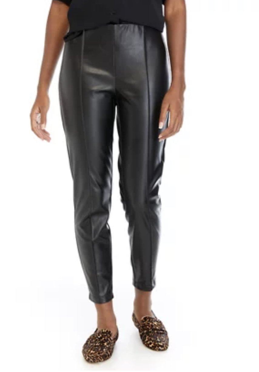 Petite Faux Leather Pants - Solo Stylez