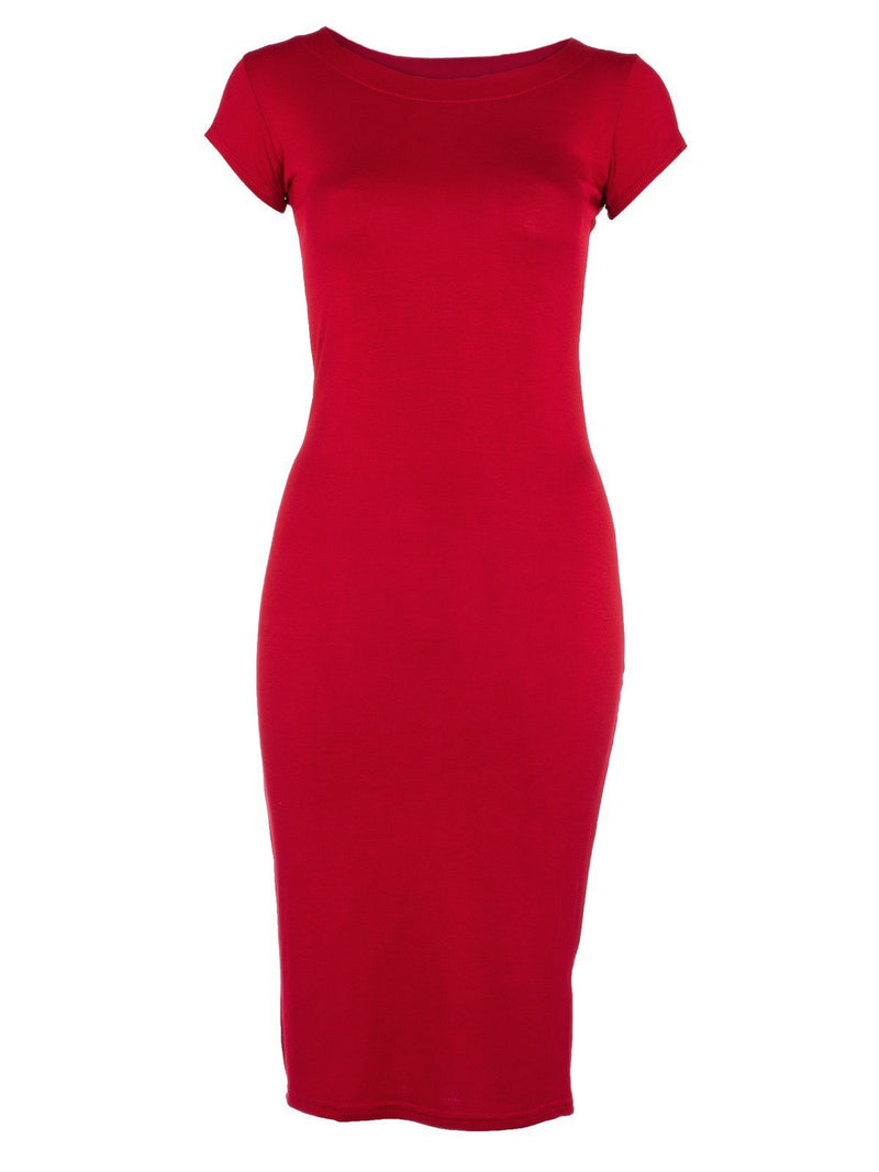 Simply Chic Cap Sleeve Bodycon Dress - Solo Stylez