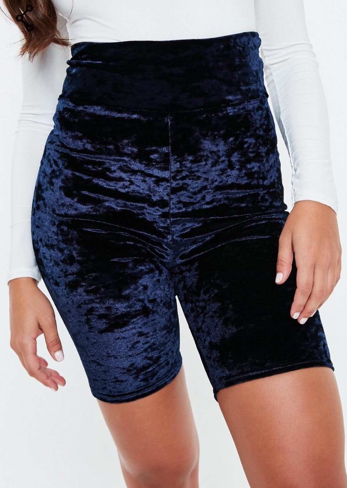 Velvet High Waist Cycling Shorts - Solo Stylez